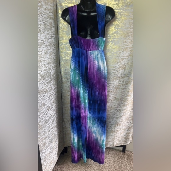 B.Wear Too Women’s Blue/Purple Tie Dye Maxi Dress Size M - Picture 11 of 13